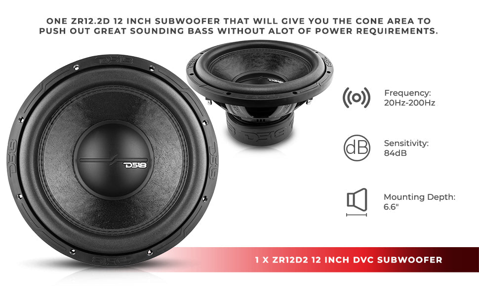 12" Loaded Subwoofer Ported Enclosure With ZR12.2D 800 Watts Rms - DS18