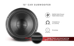 ZR 15" Subwoofer 750 Watts Rms DVC 4-Ohm - DS18