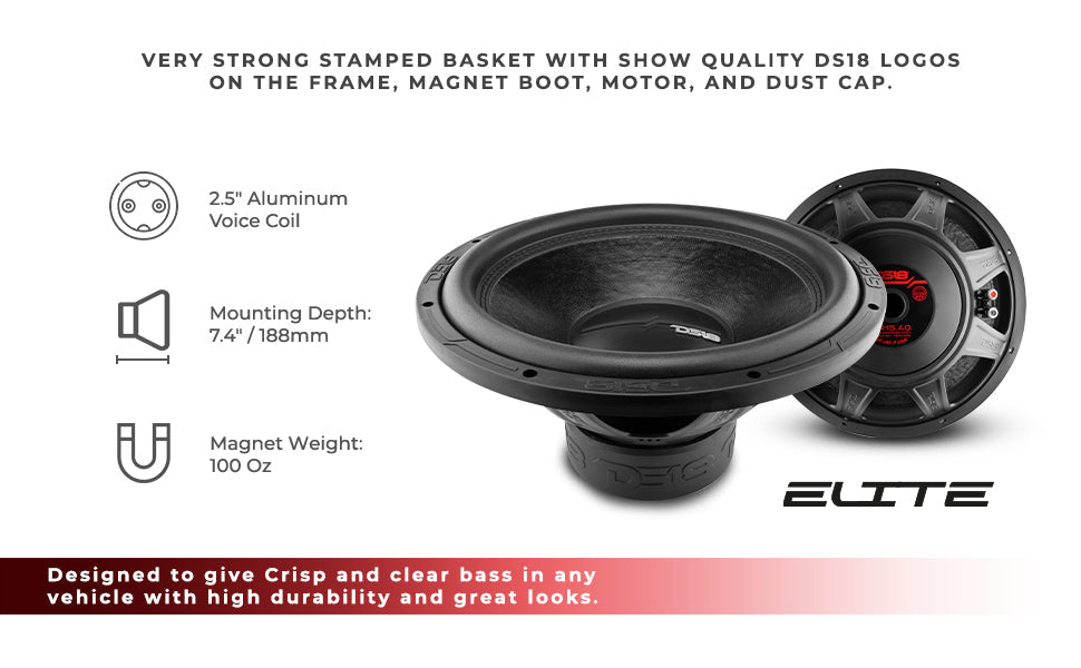 ZR 15" Subwoofer 750 Watts Rms DVC 4-Ohm - DS18