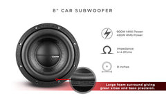 ZR 8" Subwoofer 450 Watts Rms DVC 4-Ohm - DS18