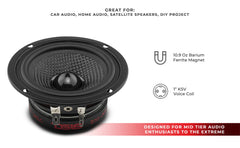 ZXI 3.5" Full-Range Speakers with Kevlar Cone | 40 Watts RMS 4-Ohm - DS18
