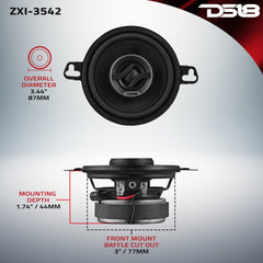 ZXI 3.5” 2-Way Coaxial Speaker | 40 Watts RMS 4-Ohm - DS18