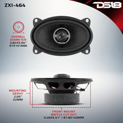 ZXI 4x6" 2-Way Coaxial Speakers with Kevlar Cone | 60 Watts RMS 4-Ohm - DS18