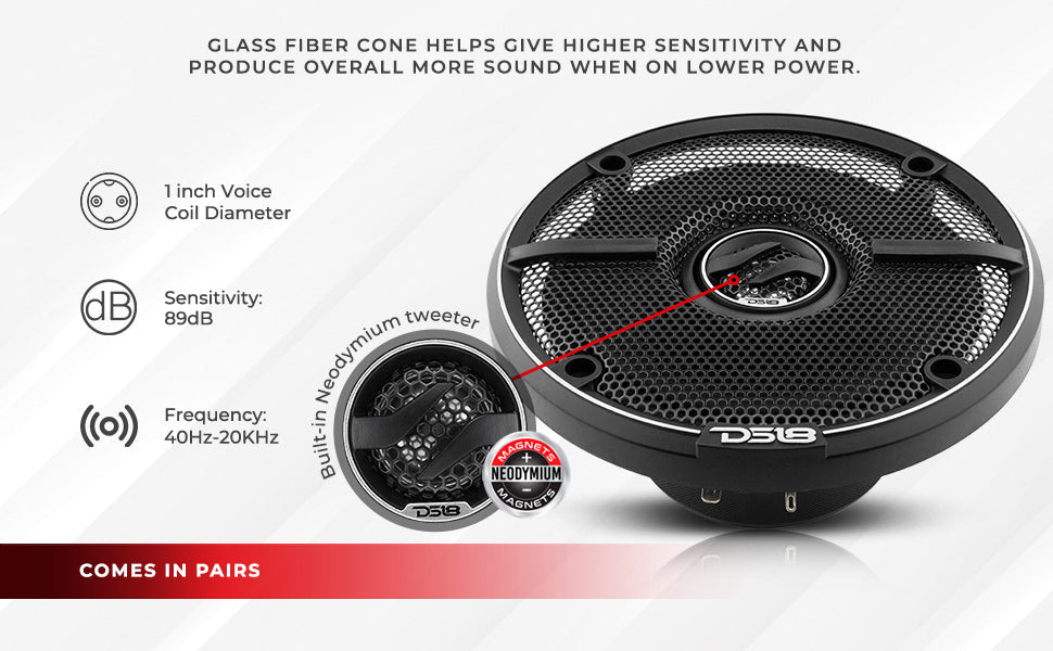 ZXI 5.25" 2-Way Coaxial Speakers with Kevlar Cone | 60 Watts RMS 4-Ohm - DS18