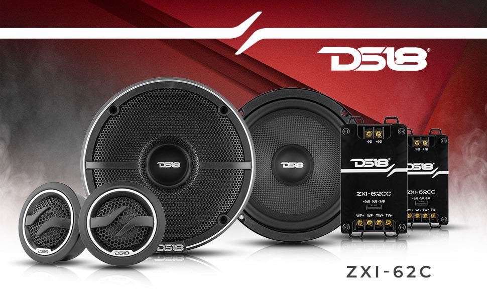 ZXI 6.5" 2- Way Component Speaker System with Kevlar Cone | 120 Watts Rms 4-Ohm - DS18