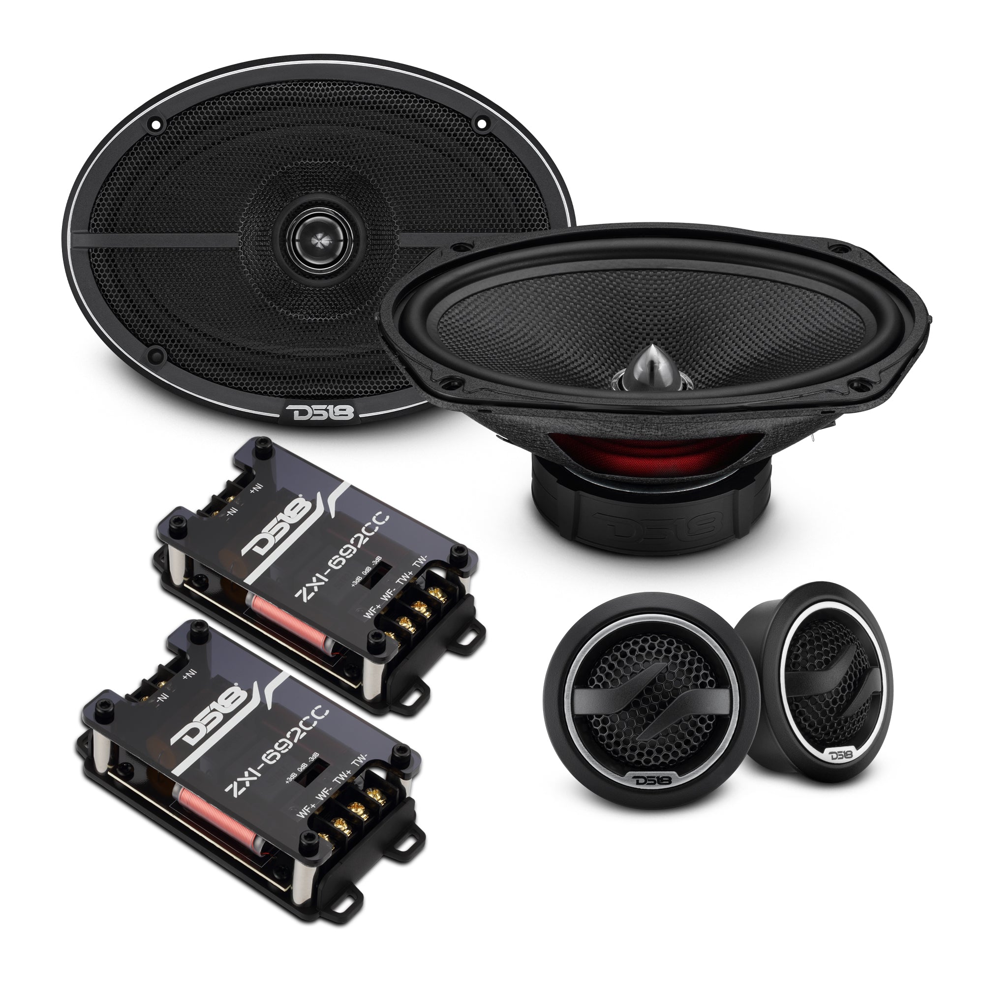 ZXI 6x9” 2-Way Component Speakers with Glass Fiber Cone | 120W RMS 4-Ohm - DS18