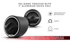 1.7" Dome Neodymium Tweeter 50 Watts 1" Pei 4-Ohm Vc - DS18