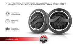 1.7" Dome Neodymium Tweeter 50 Watts 1" Pei 4-Ohm Vc - DS18