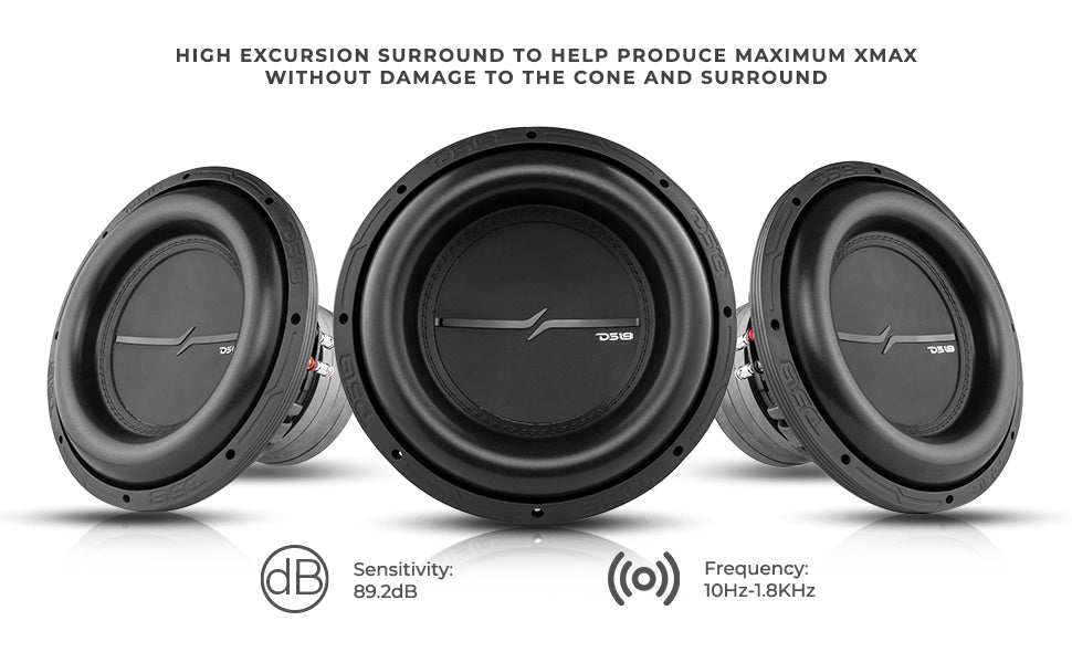 ZXI 12" High Excursion Subwoofer Quad Stacked Magnets | 1000W RMS DVC 4-Ohm - DS18