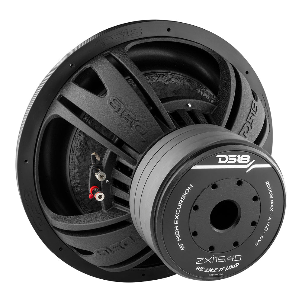 ZXI 15" High Excursion Subwoofer Quad Stacked Magnets | 1000W RMS DVC 4-Ohm - DS18