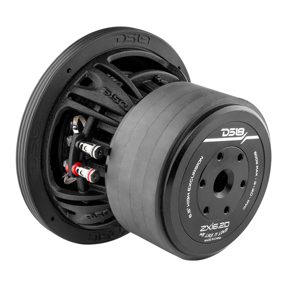 ZXI 6.5" High Excursion Subwoofer Quad Stacked Magnets 300 Watts Rms DVC 2-Ohm - DS18