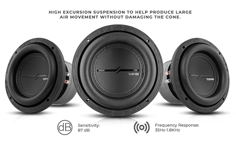 ZXI 6.5" High Excursion Subwoofer Quad Stacked Magnets 300 Watts Rms DVC 2-Ohm - DS18