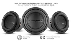 ZXI 6.5" High Excursion Subwoofer Quad Stacked Magnets 300 Watts Rms DVC 2-Ohm - DS18