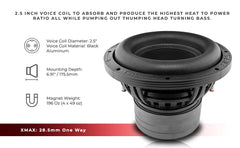 ZXI 10" High Excursion Subwoofer Quad Stacked Magnets | 800W RMS DVC 2-Ohm - DS18