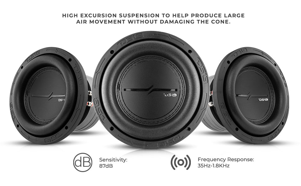 ZXI 6.5" High Excursion Subwoofer Quad Stacked Magnets 300 Watts Rms DVC 4-Ohm - DS18
