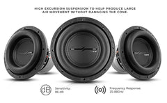 ZXI 8" High Excursion Subwoofer Quad Stacked Magnets | 600W RMS DVC 2-Ohm - DS18