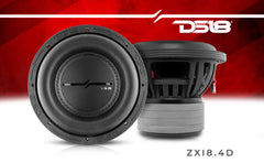ZXI 8" High Excursion Subwoofer Quad Stacked Magnets | 600W RMS DVC 4-Ohm - DS18