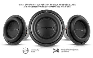 ZXI 8" High Excursion Subwoofer Quad Stacked Magnets | 600W RMS DVC 4-Ohm - DS18