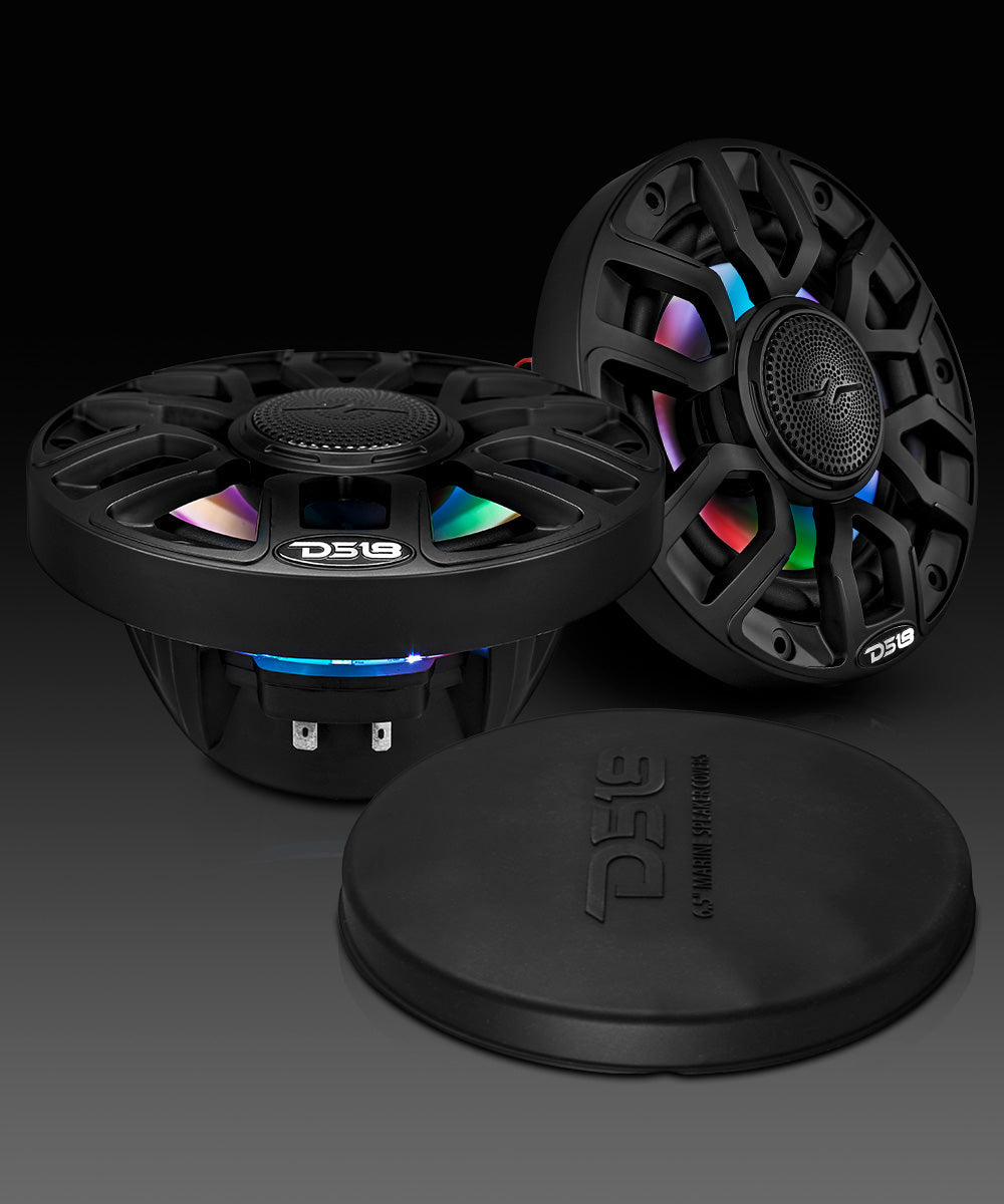 NXL 6.5" 2-Way Coaxial Marine Speaker with Bullet Tweeter and Digital Led Lights | 150W RMS 4-Ohm - DS18