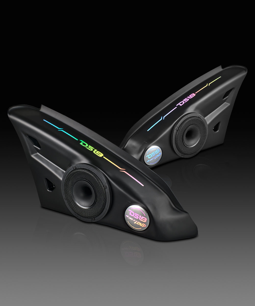 Polaris Slingshot Inside Armrest Speaker Panels Loaded | 2 x PRO-HY6.4MSL and Digital LED Lights | 2015 - Current - DS18