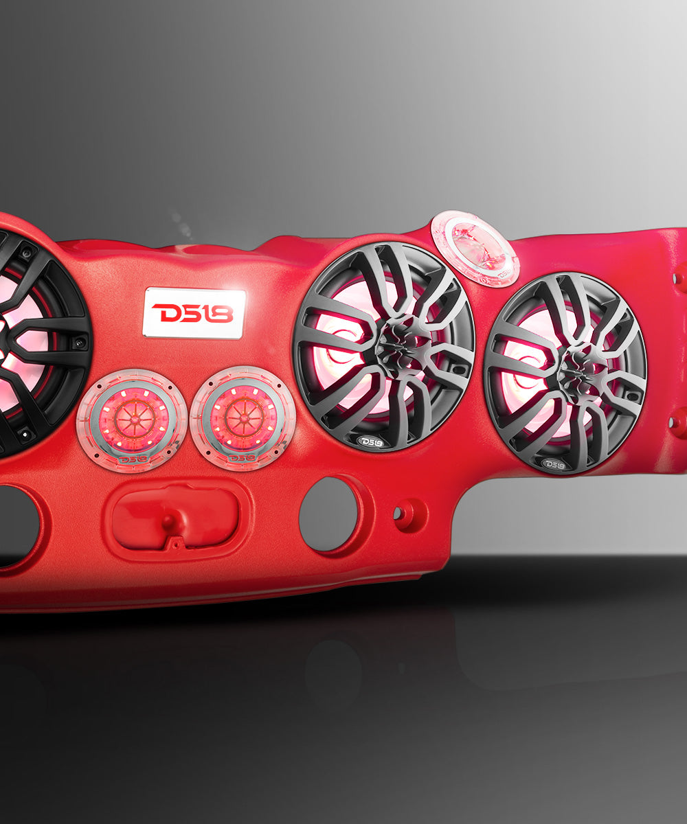 Jeep JK/JKU Overhead Bar System Fits 4 X 8" Speakers, 4 X Tweeters and 2 X Drivers -Red - DS18