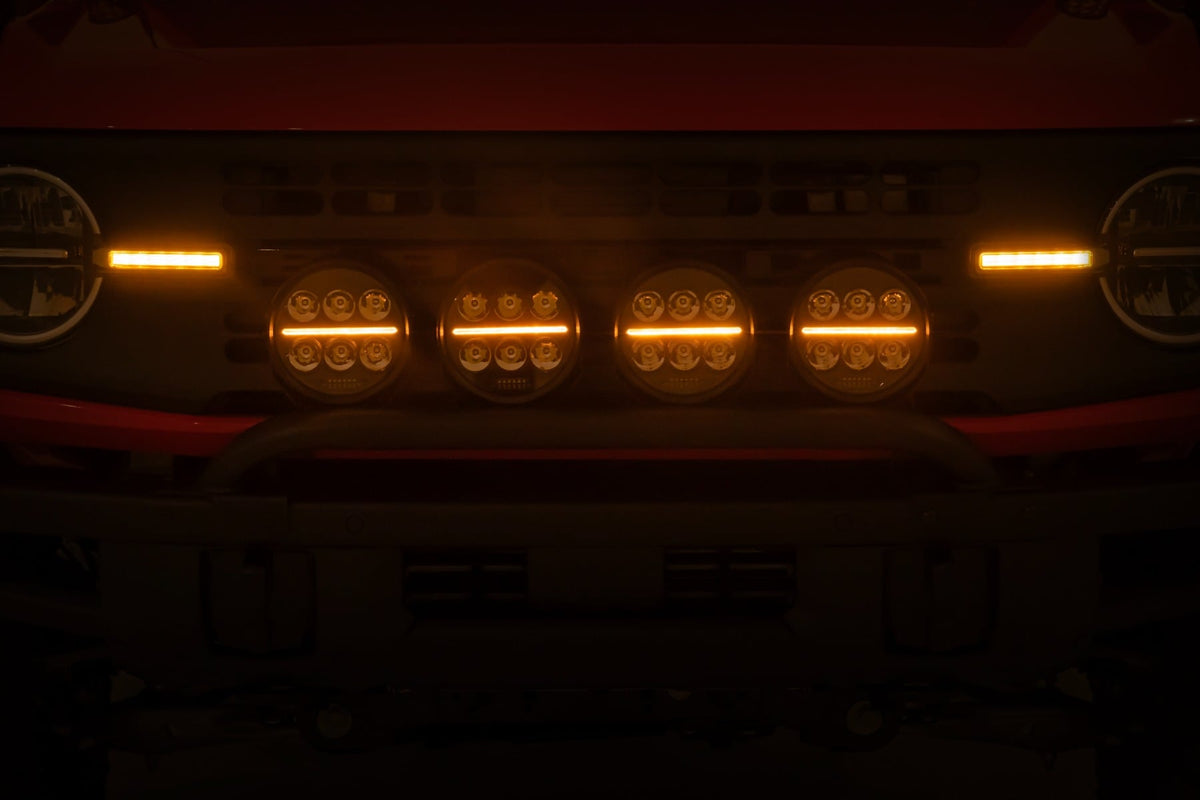Light Bar Mount | 6.5 Inch Round LED (Quad) | OE Modular Steel | Ford Bronco (21-26)