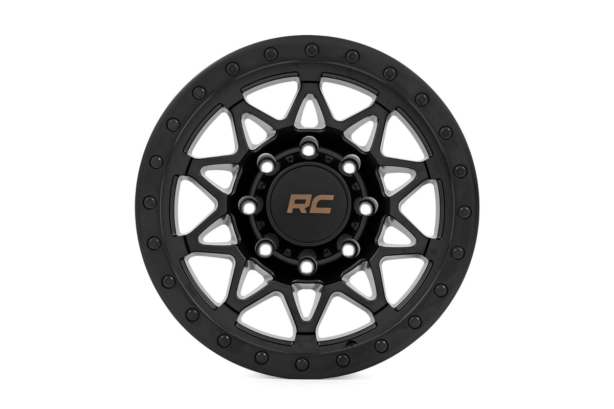 Rough Country 78 Series Wheel | Simulated Beadlock | Black | 18x9 | 8x6.5 | -12mm