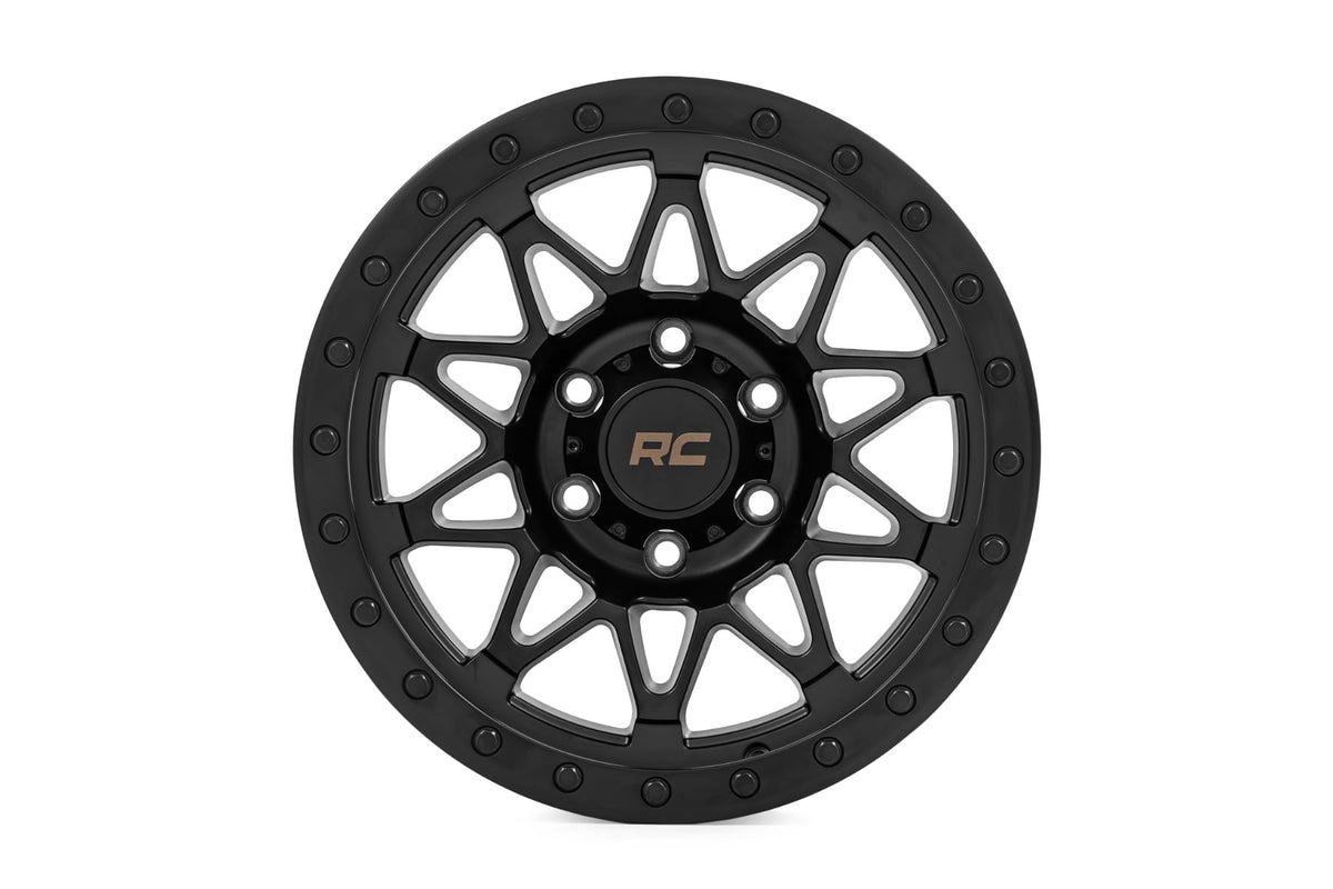 Rough Country 78 Series Wheel | Simulated Beadlock | Black | 18x9 | 5x5 | 0mm
