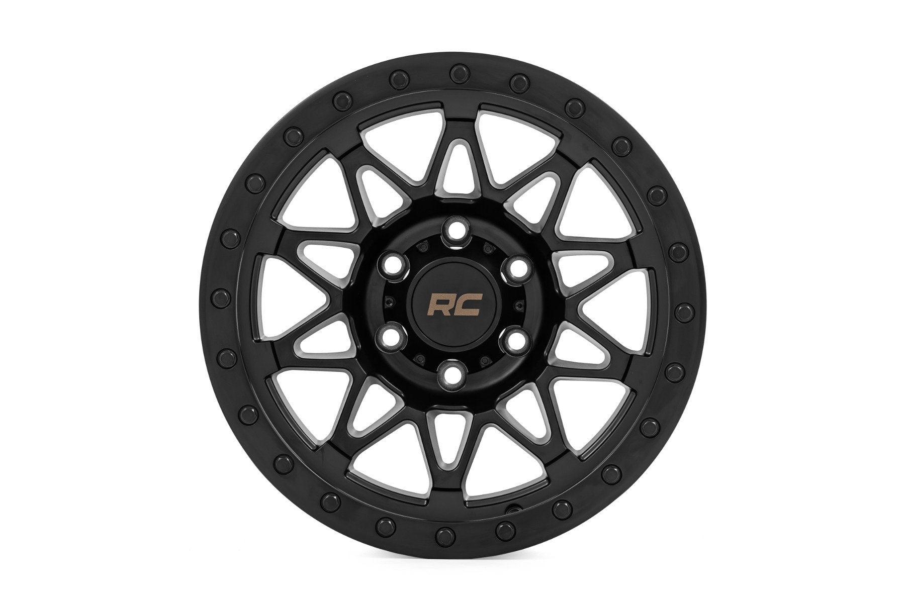 Rough Country 78 Series Wheel | Simulated Beadlock | Black | 17x8.5 | 5x5 | +0mm