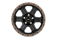 Rough Country 79 Series Wheel | One-Piece | Semi Gloss Black w/Bronze Ring | 18x9 | 6x5.5 |+18mm