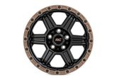 Rough Country 79 Series Wheel | One-Piece | Semi Gloss Black w/Bronze Ring | 15x8 | 5x4.5 | -19mm