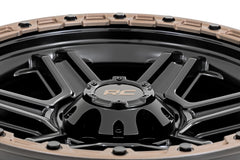 Rough Country 79 Series Wheel | One-Piece | Semi Gloss Black w/Bronze Ring | 18x9 | 6x5.5 |+18mm
