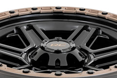 Rough Country 79 Series Wheel | One-Piece | Semi Gloss Black w/Bronze Ring | 17x8.5 | 5x5 | 0mm