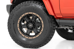 Rough Country 79 Series Wheel | One-Piece | Semi Gloss Black w/Bronze Ring | 15x8 | 5x5.5 | -19mm