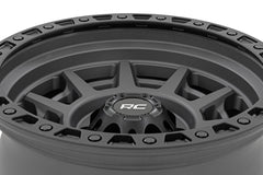 Rough Country 85 Series Wheel | Simulated Beadlock | Gunmetal Gray/Black | 17x9 | 8x170 | -12