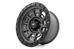 Rough Country 85 Series Wheel | Simulated Beadlock | Gunmetal Gray/Black | 17x9 | 8x170 | -12