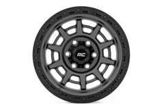 Rough Country 85 Series Wheel | Simulated Beadlock | Gunmetal Gray/Black | 17x9 | 6x5.5 | -12mm