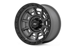 Rough Country 85 Series Wheel | Simulated Beadlock | Gunmetal Gray/Black | 17x9 | 8x170 | -12
