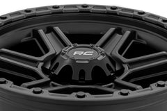Rough Country 79 Series Wheel | One-Piece | Semi Gloss Black w/Gunmetal Ring | 17x8.5 | 6x5.5 | 0mm