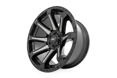 Rough Country 81 Series Wheel | One-Piece | Semi Gloss Black w/machined spokes | 20x9 | 5x150 | +18m