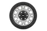 Rough Country 82 Series Wheel | One-Piece | Machined Semi Gloss Black | 17x9 | 5x5 | -12mm
