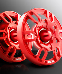 DS18 PRO-GTW6RD 6.5" Grill with Built-in 1.75" VC Neodymium Bullet Tweeter and RGB Lights 500 Watts Red(EACH) - DS18