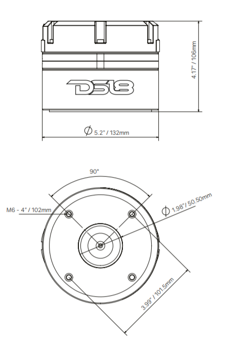 2" Throat Bolt on Nedodymium Driver 440 Watts 2 x 3.5" Dual Polyester Vc 8-Ohm - DS18