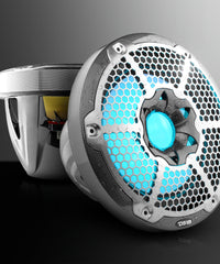 NXL 10" Marine Subwoofer With LED RGB Lights 300 Watts Rms SVC 4-Ohm -Black Carbon Fiber - DS18