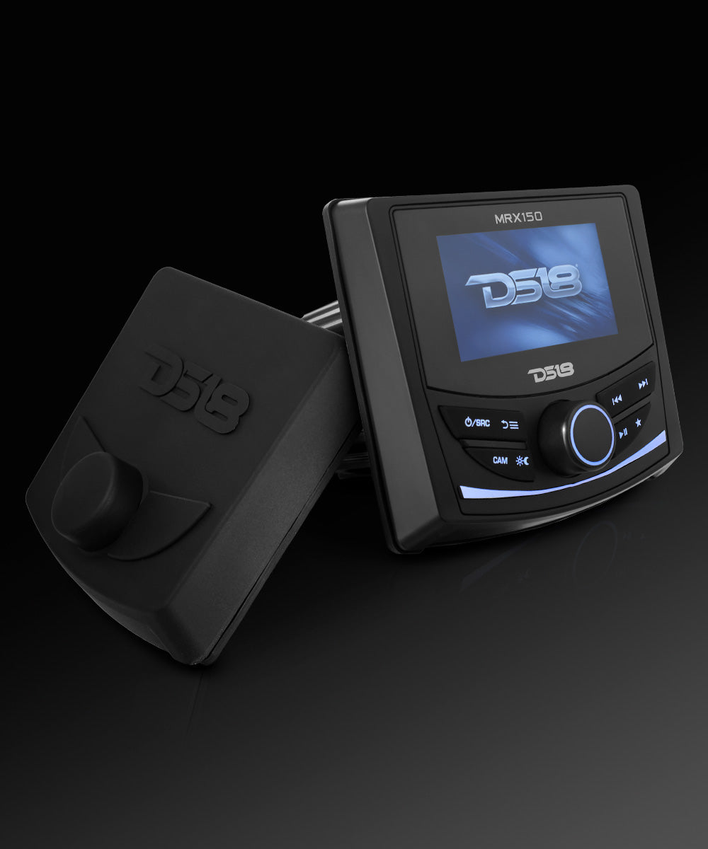 Marine and Powersports Headunit 3" Color TFT screen , 2 Zones, 4 volts Output, BT, RDS 4 X 50 Watts - DS18