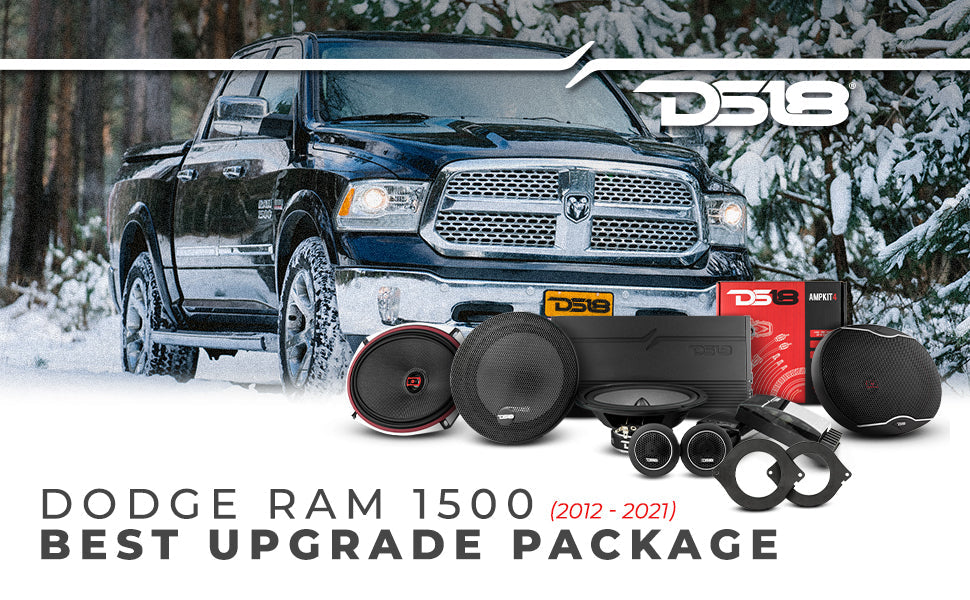 DS18 2012-2021 RAM 1500 Crew and Quad Cab Front and Back Doors Speakers Best Upgrade/Replacement Package 1800 Watts - DS18