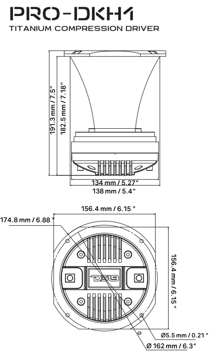 2" Driver And Horn Kit 320 Watts 2" Titanium 8-Ohm Vc (PRO-D1+PRO-HA102/BK) - DS18