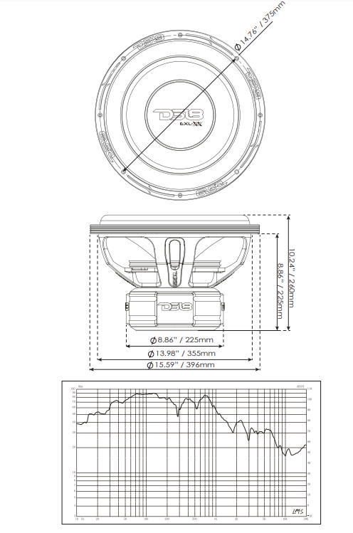 EXL XX 15" High Excursion Subwoofer 2000 Watts Rms DVC 2-Ohm - DS18