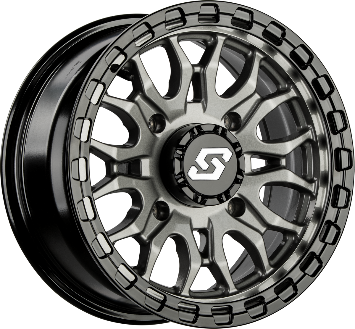 IGNITION WHEEL 14X7 4/137 +10MM GUNMETAL/BLK