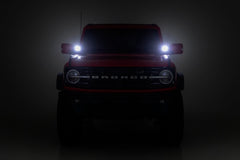 LED Light Kit | Ditch Mount | 3.5" Black Round Pair | Amber DRL | Ford Bronco (21-26)